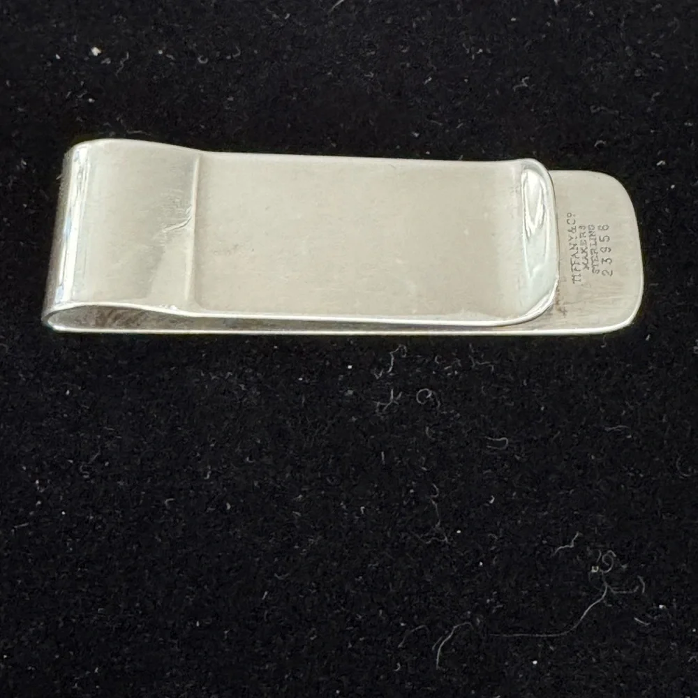 Tiffany & Co. Sterling Silver Money Clip with Engraved Design